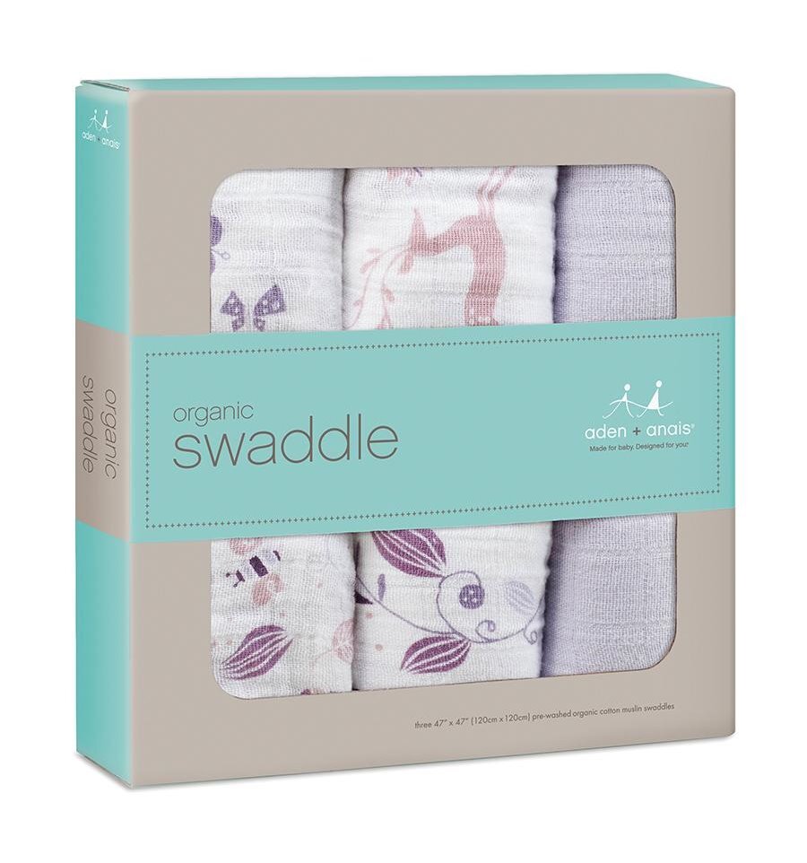 aden + anais Snap Boutique Muslin Swaddle Blankets, 3-Pack