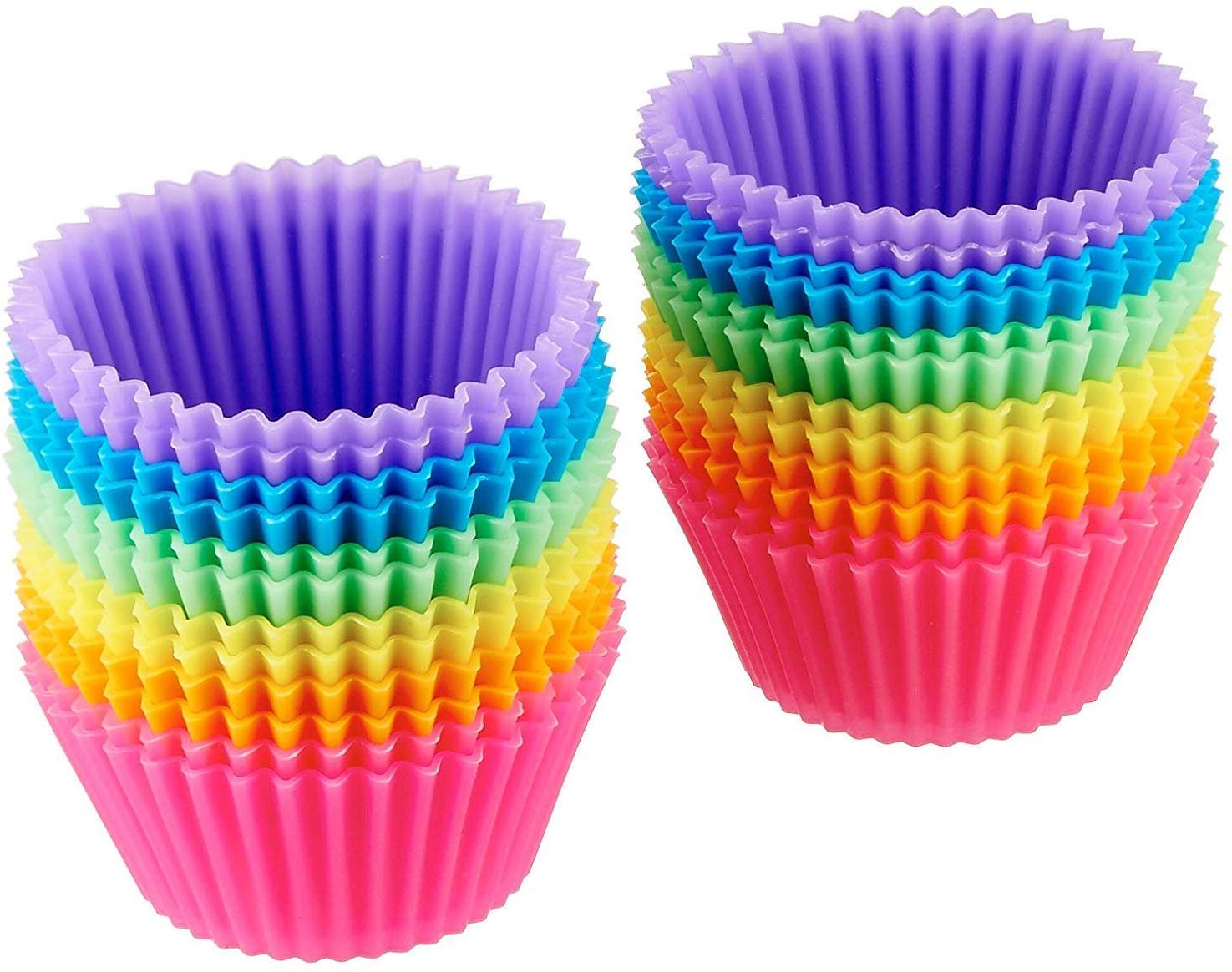 Amazon Basics Reusable Silicone Baking Cups, 24-Pack
