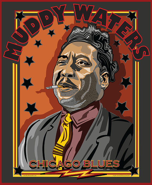 Muddy Waters Chicago Blues Poster