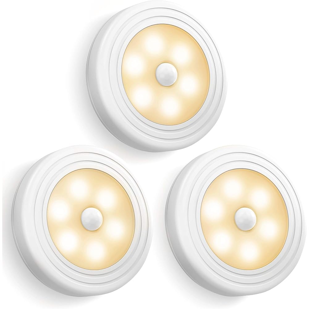 Aogow LED Closet Lights, Motion Sensor, 3-Pack