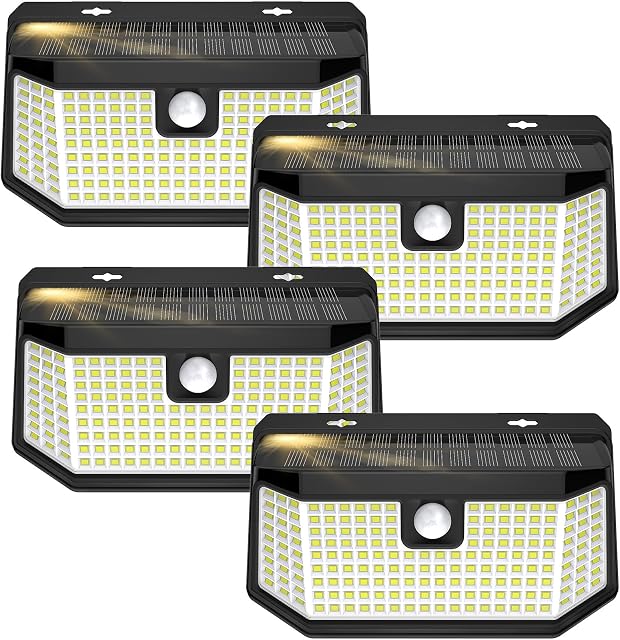 Aootek Solar Motion Sensor Lights, 4-Pack