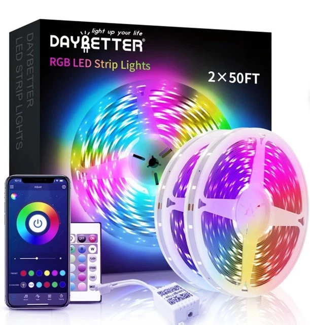DAYBETTER LED Strip Lights, 2x50ft