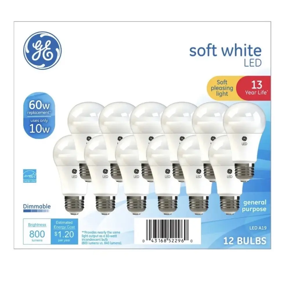 GE Relax LED Light Bulbs, 12-Pack