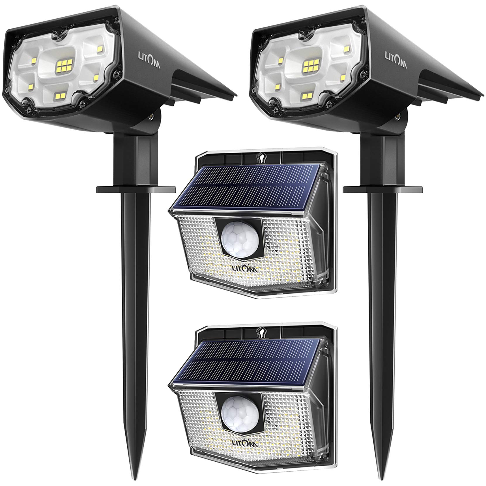 LITOM Solar Lights Outdoor, 4-Pack