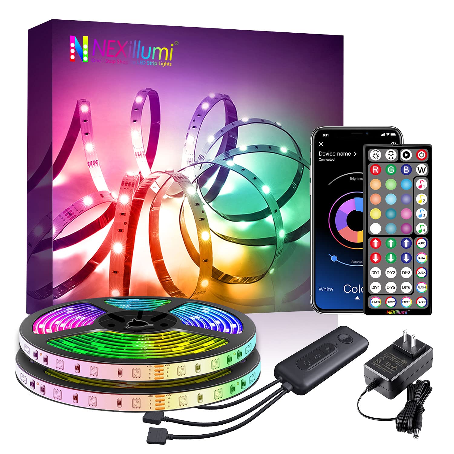 Nexillumi LED Strip Lights, 50ft