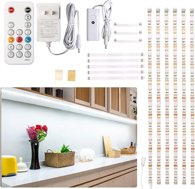 Wobane Under Cabinet Lighting Kit, 6 Bars