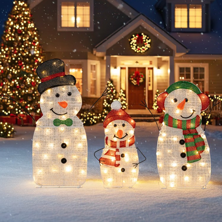 Best Choice Products 4ft Lighted Snowman Family Set