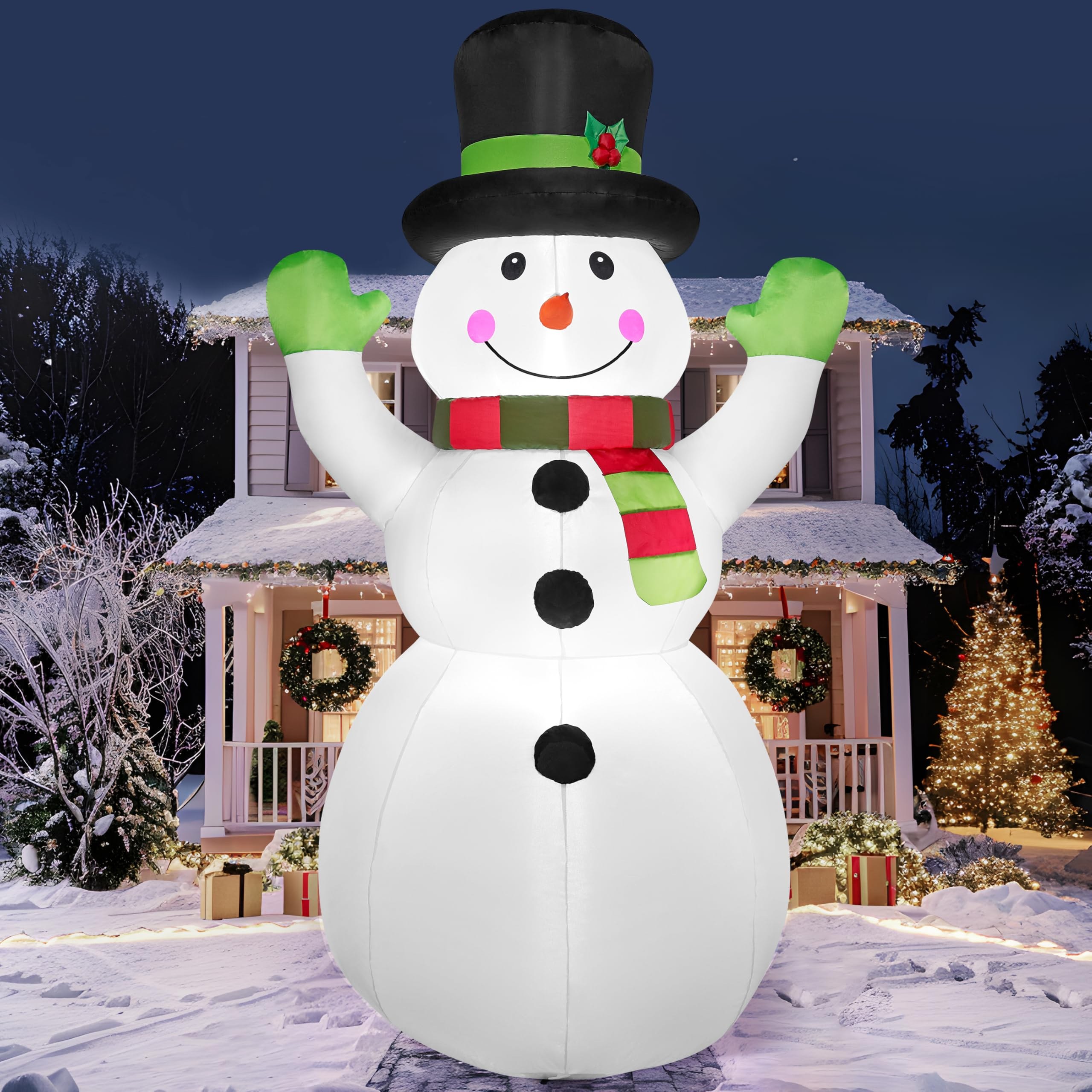Joiedomi 8ft Inflatable Snowman with Projector Lights