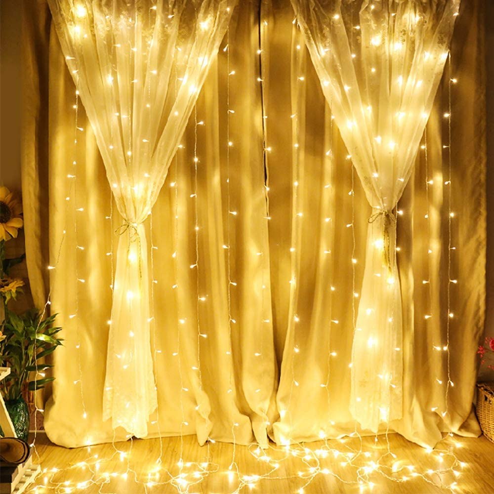 Minetom 300 LED Curtain Fairy Lights with Remote