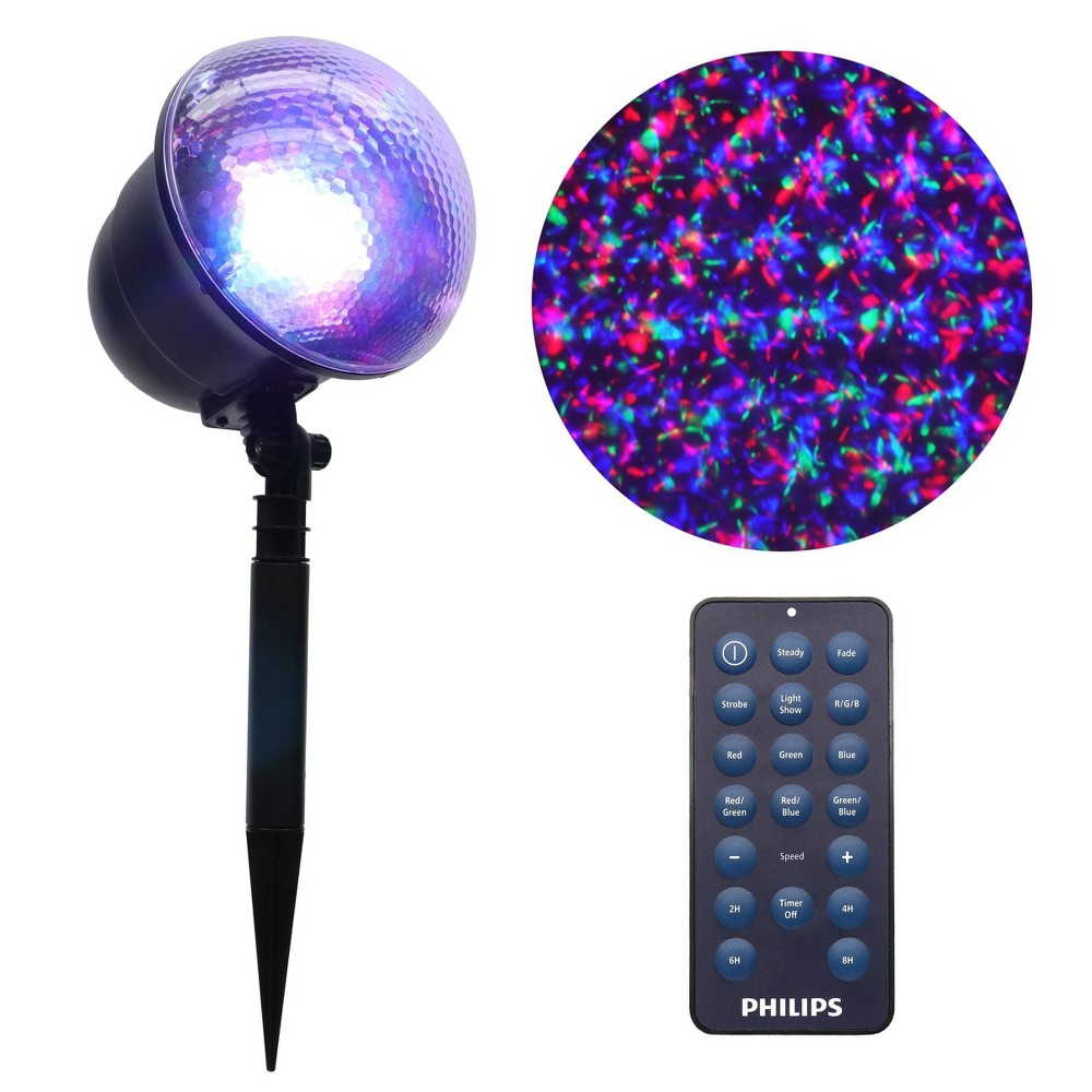 Philips LED Christmas Motion Projector, Falling Snow, Cool White and RGB, Remote