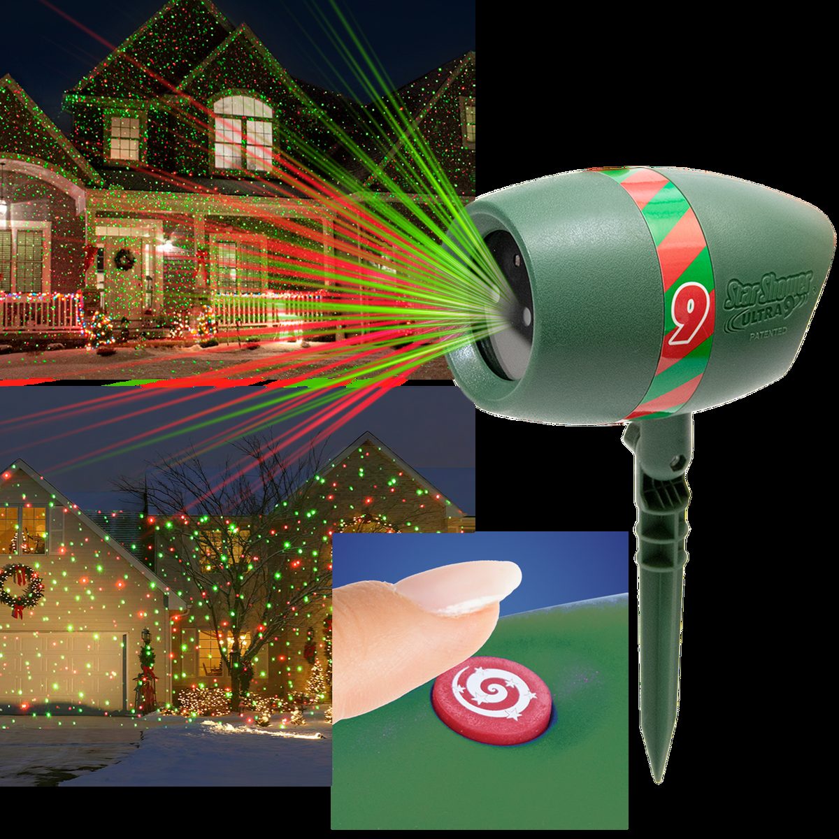 Star Shower Ultra 9 Laser Light Show, with Remote and Stake