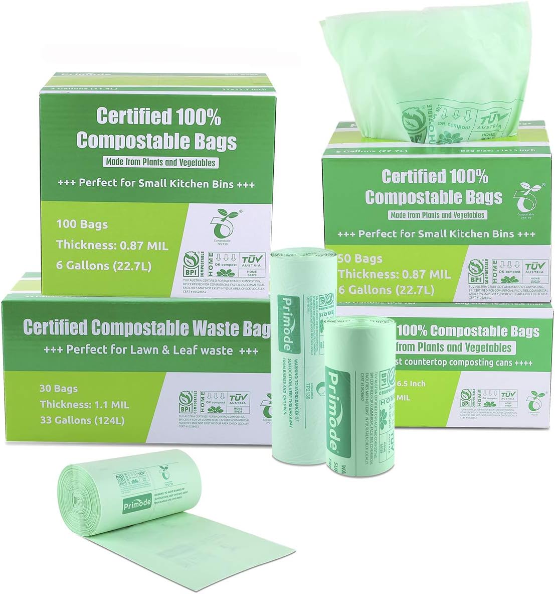 Primode Compostable Liners 100-Pack