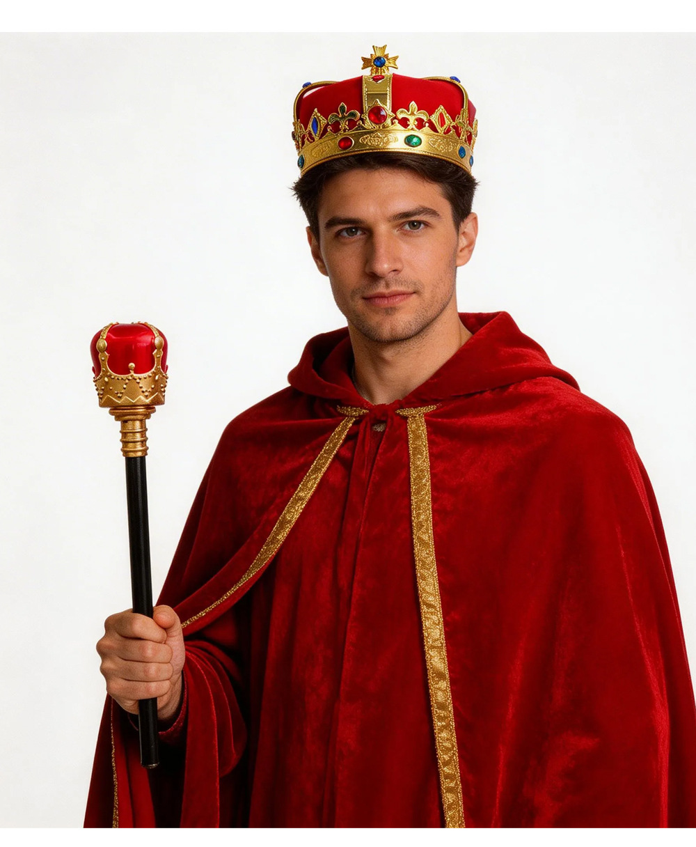 King Costume with Crown and Scepter