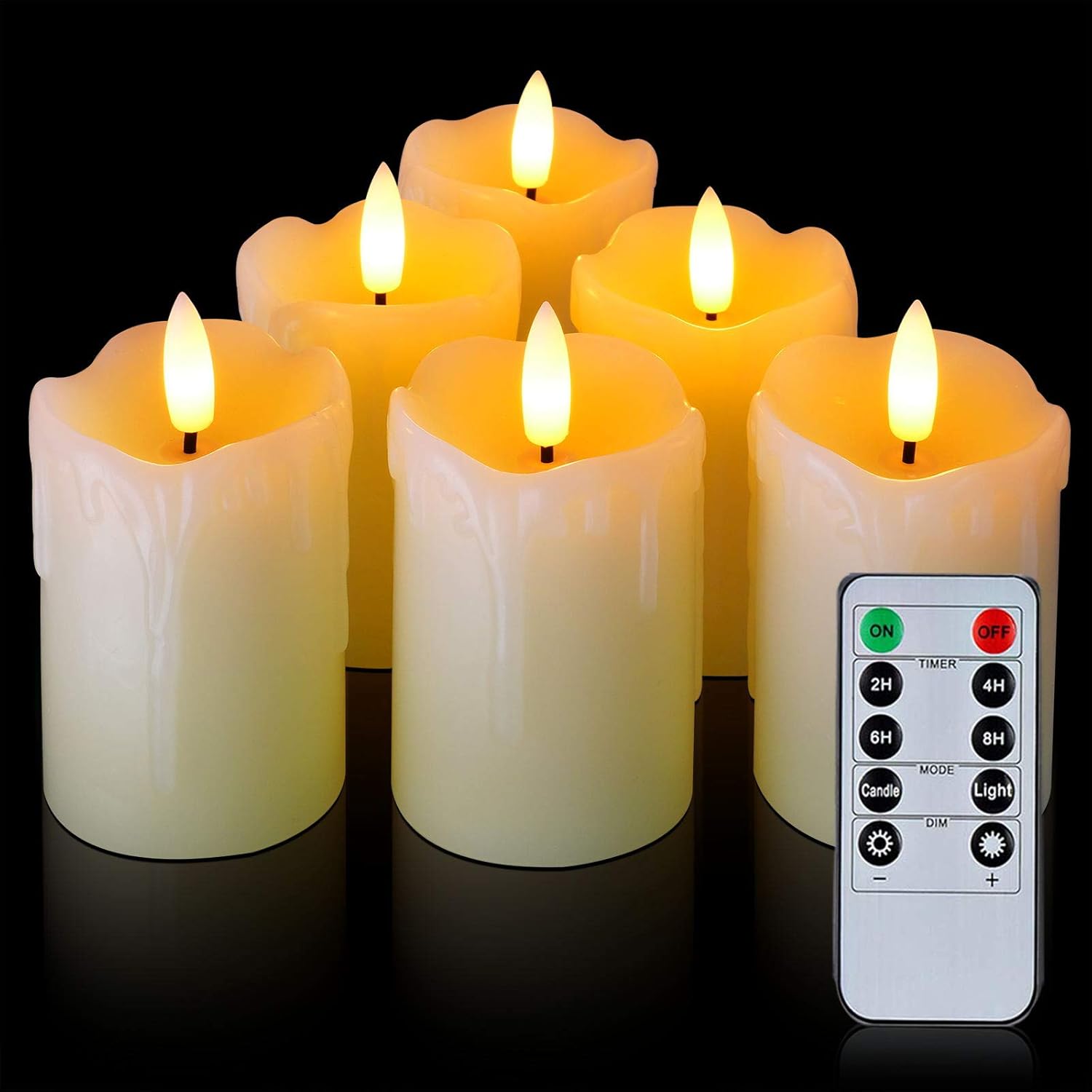 Homemory Flameless LED Candles with Timer, 6-Pack