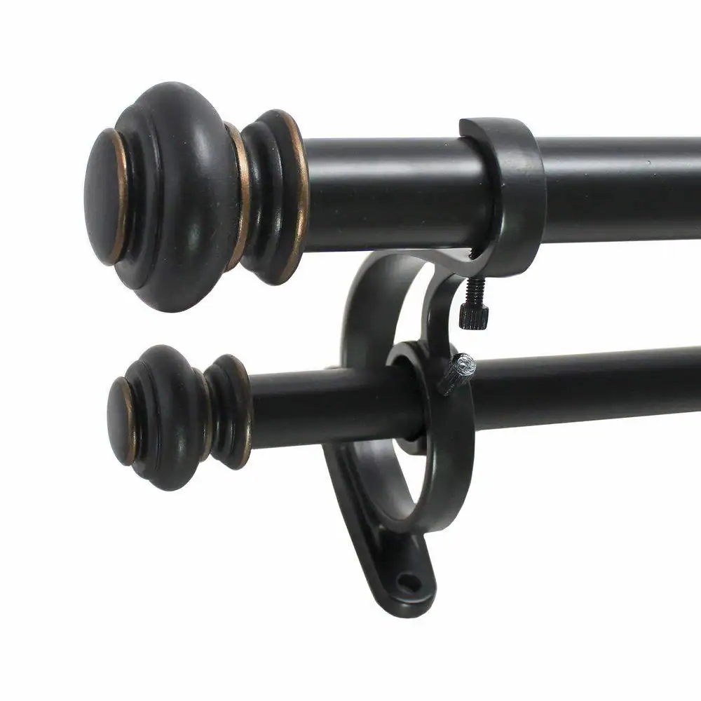 Decopolitan Double Curtain Rod, 72-144 inch