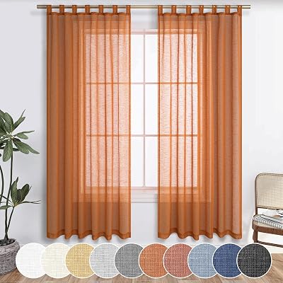 KOUFALL Sheer Curtains, 52x63, 2-Pack
