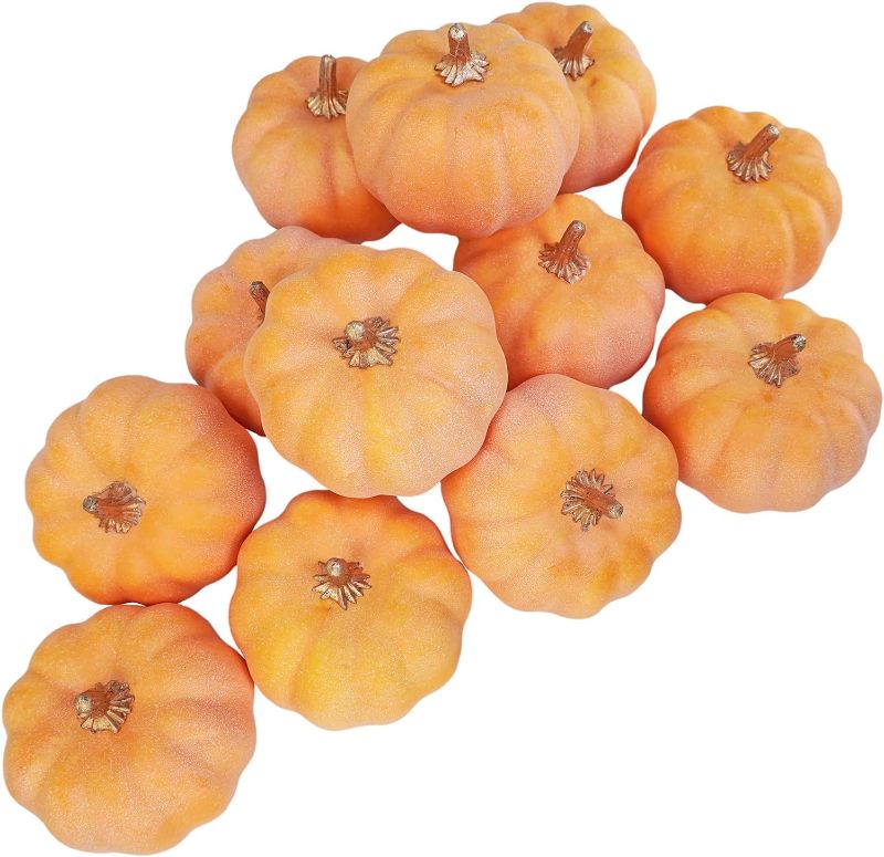 Winlyn 12 Pcs Assorted Artificial Pumpkins