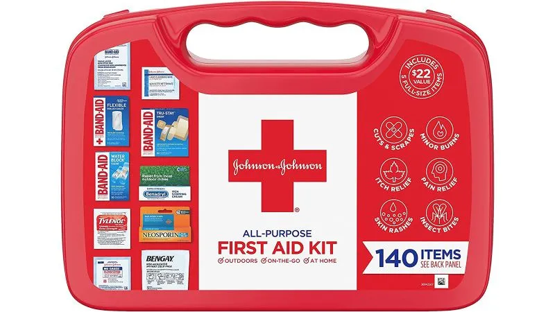 Johnson & Johnson First Aid Kit, 140-Piece