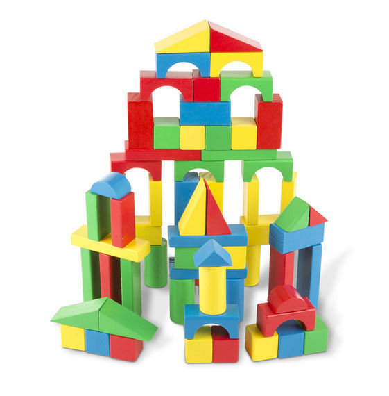 Melissa & Doug Wooden Building Blocks Set, 100-Piece