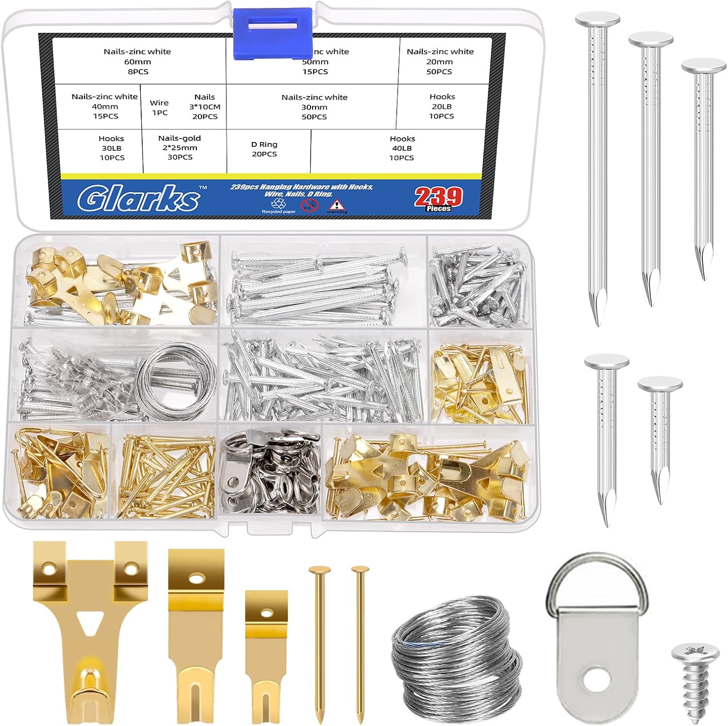 Glarks 400-Piece Anchor Kit