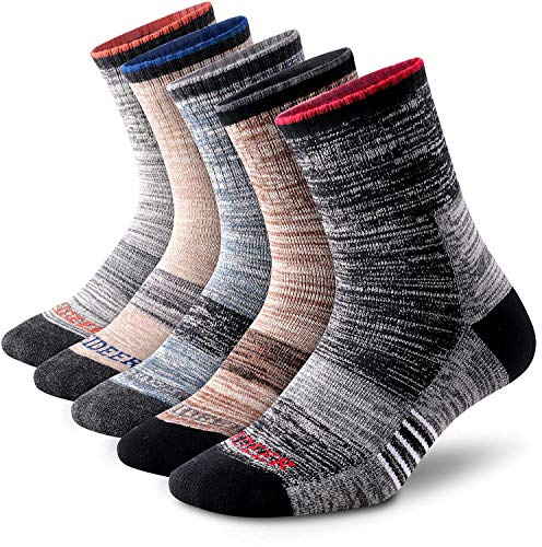 FEIDEER Men's Hiking Walking Socks, 5-Pack