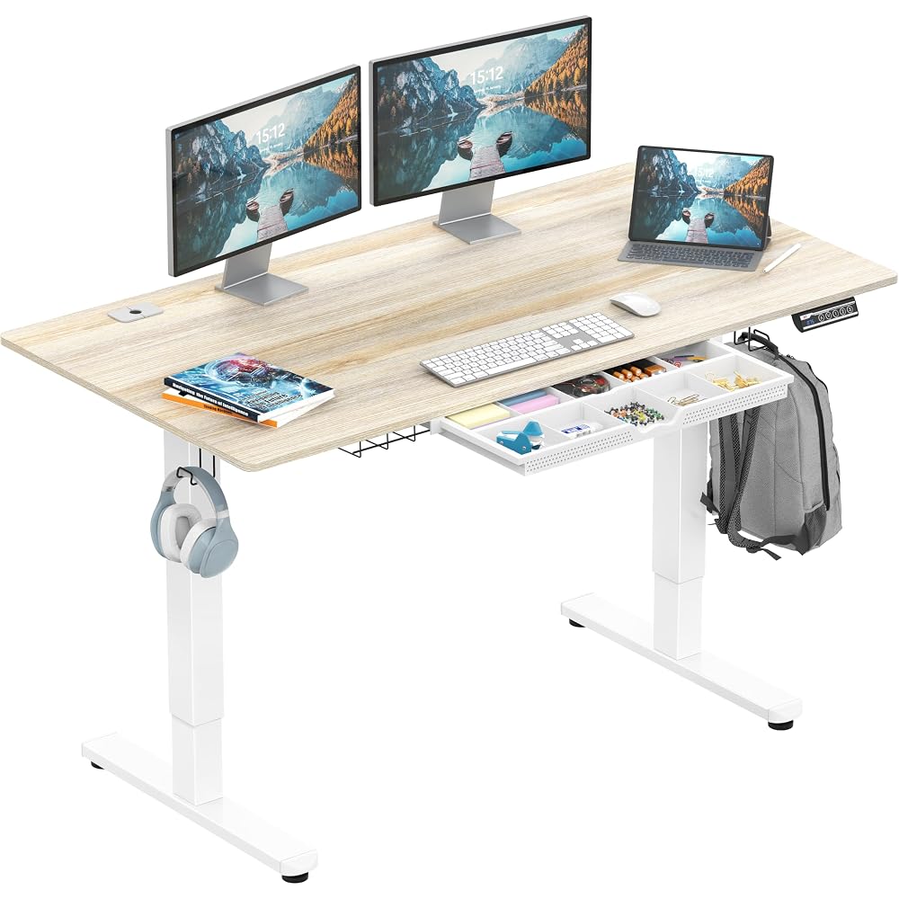 SHW 55-Inch Electric Height Adjustable Standing Desk