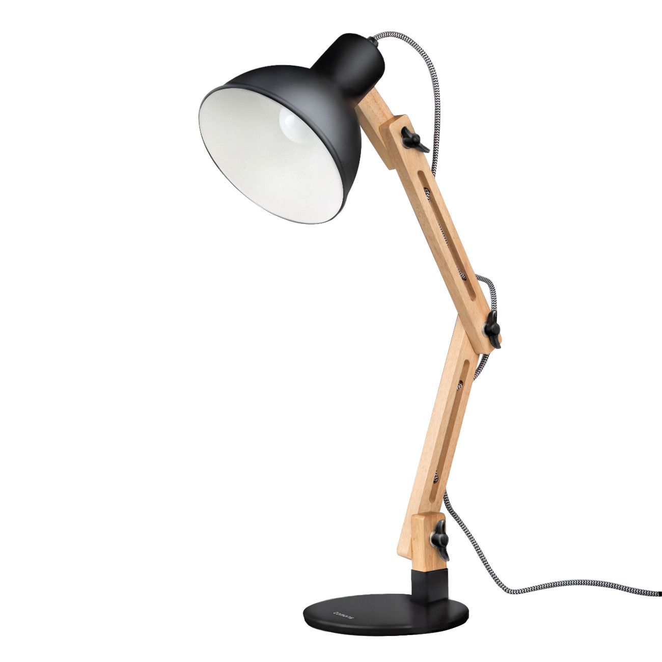 Tomons Swing Arm Wood Desk Lamp