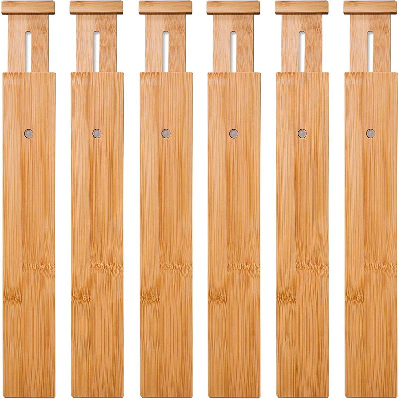 Homemaid Living Spring-Loaded Bamboo Dividers, 6-Pack
