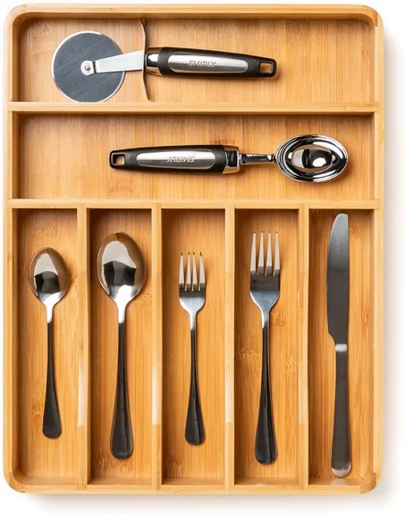 SMIRLY Bamboo Drawer Organizer