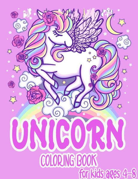 Unicorn Coloring Book for Kids Ages 4-8 by Blue Wave Press