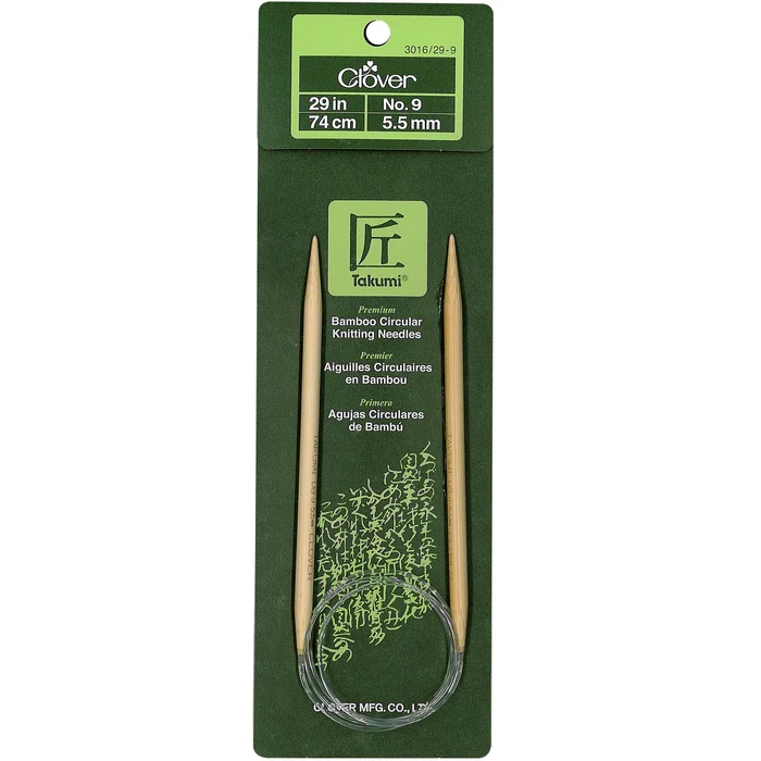 Clover Takumi Bamboo Circular Knitting Needles 29-Inch