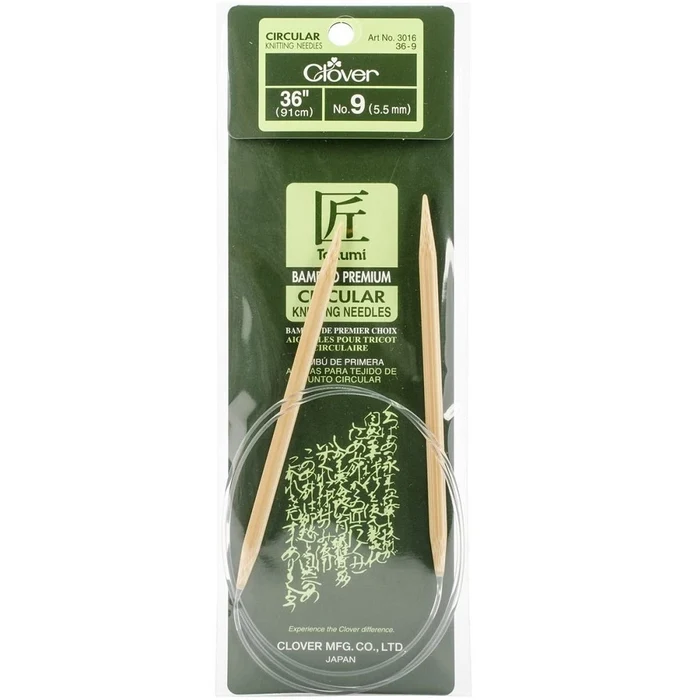 Clover Takumi Bamboo Circular Knitting Needles 36-Inch