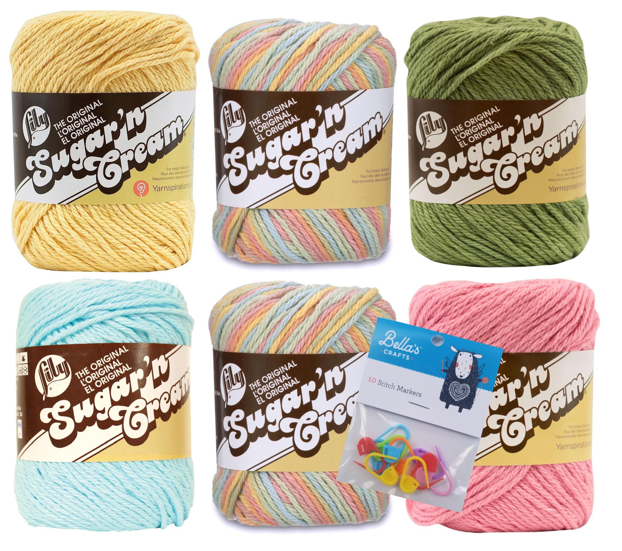 Lily Sugar'n Cream Cotton Yarn (6 Pack)