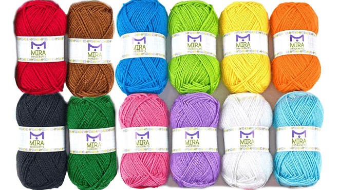 Mira Handcrafts 12 Acrylic Yarn Skeins
