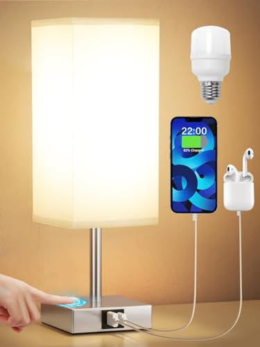Aooshine Touch Bedside Lamp, Dimmable
