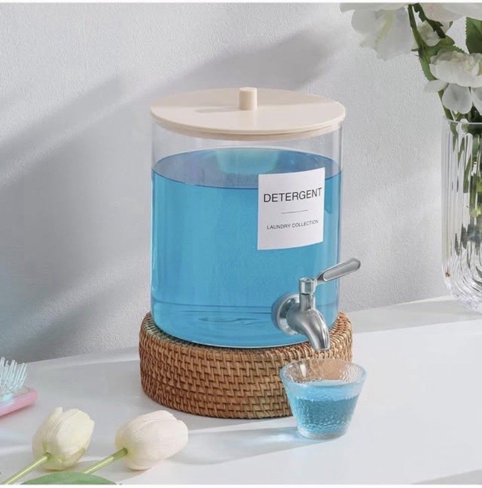 mDesign Laundry Detergent Dispenser with Spigot