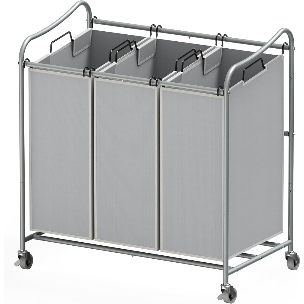SimpleHouseware 3-Bag Laundry Sorter Cart