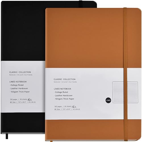 CAGIE Lined Journal Notebook, 2-Pack