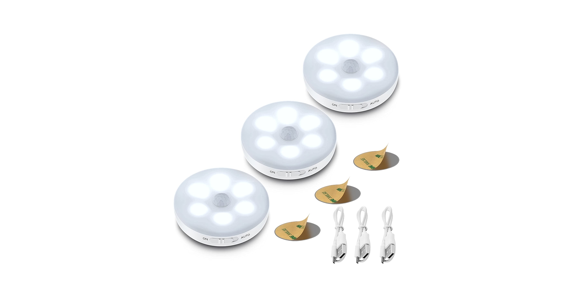 Aogow Motion Sensor Lights, USB Rechargeable