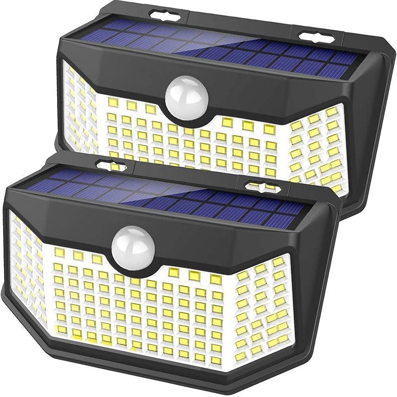 HMCITY Solar Dusk-to-Dawn Wall Lights, 2-Pack