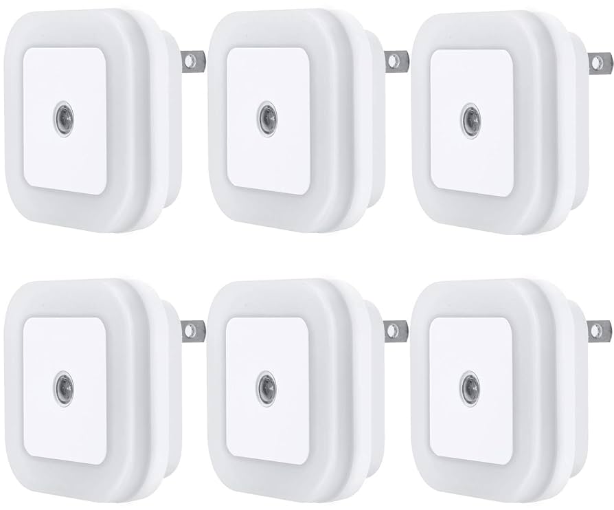Uigos LED Night Light, 6-Pack with Sensor