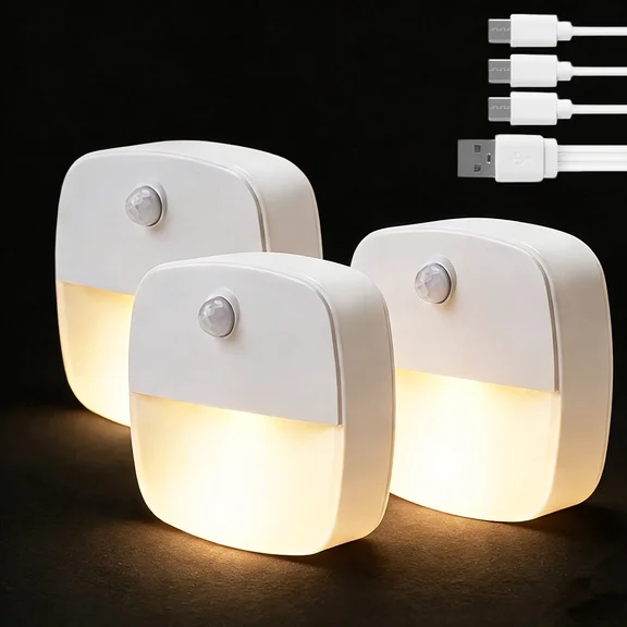 Uigos Motion Sensor Night Lights, 3-Pack