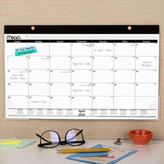Mead 2026 Monthly Desk Pad Calendar