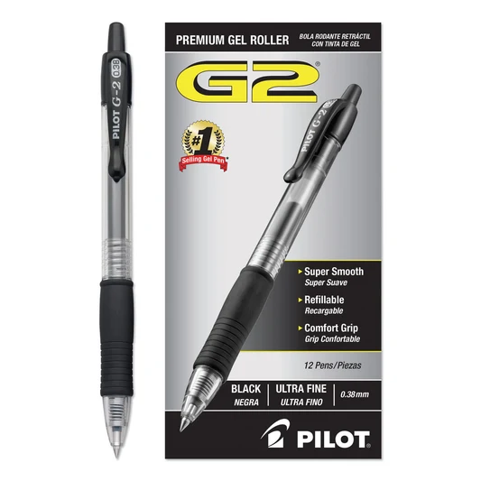 Pilot G2 Premium Gel Roller Pens, 12-Pack