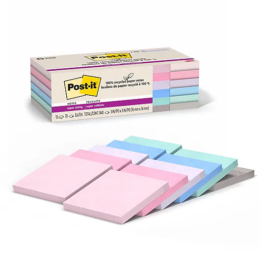 Post-it Super Sticky Notes, 12-Pack