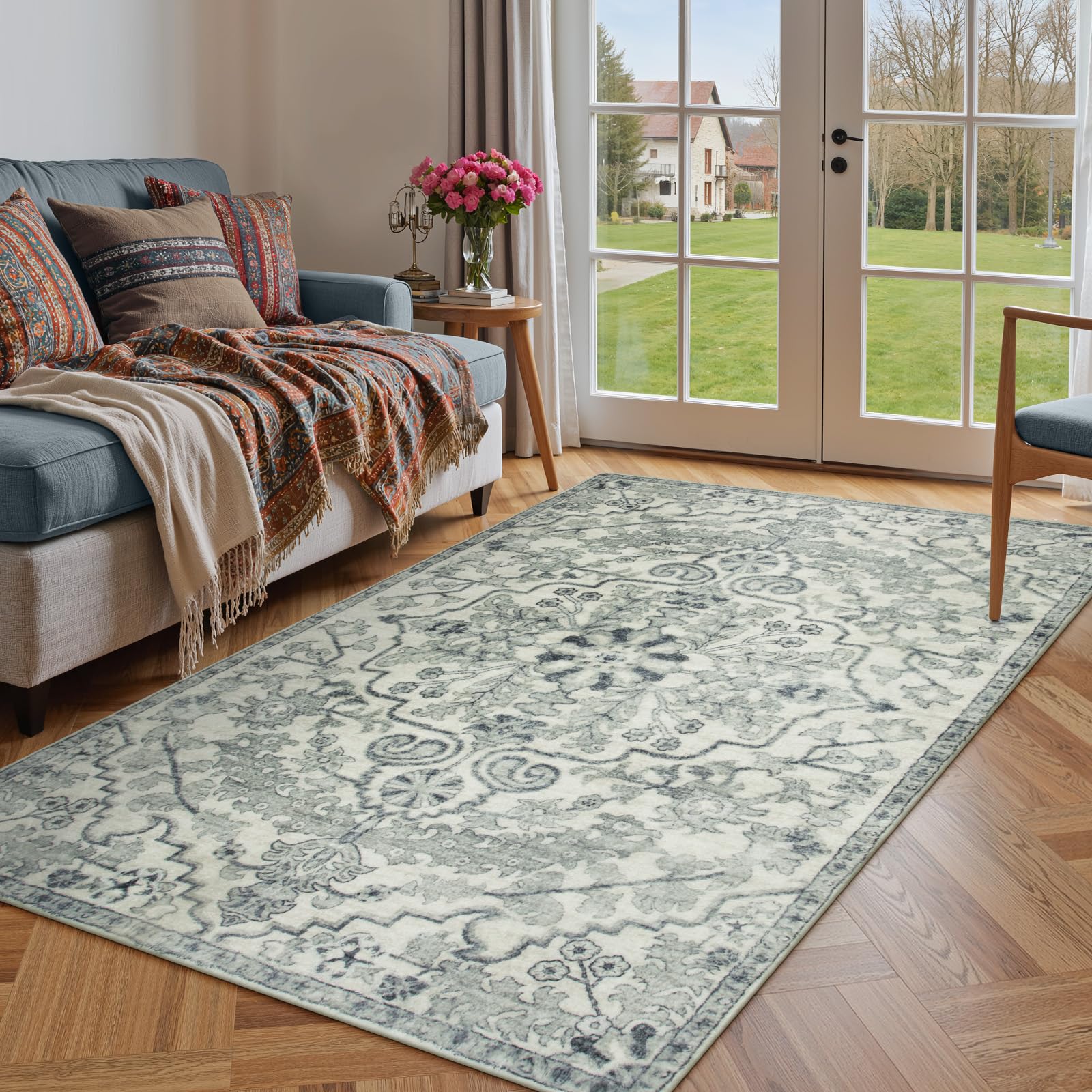 Lahome Washable Boho Area Rug, 4x6