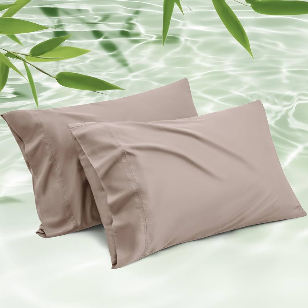 Bedsure Cooling Bamboo Pillowcases, 2-Pack