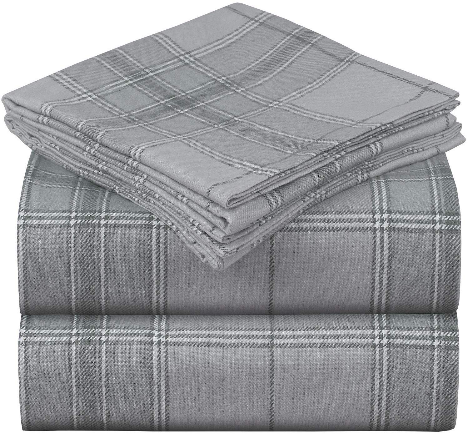 Mellanni 100% Cotton Flannel Sheet Set