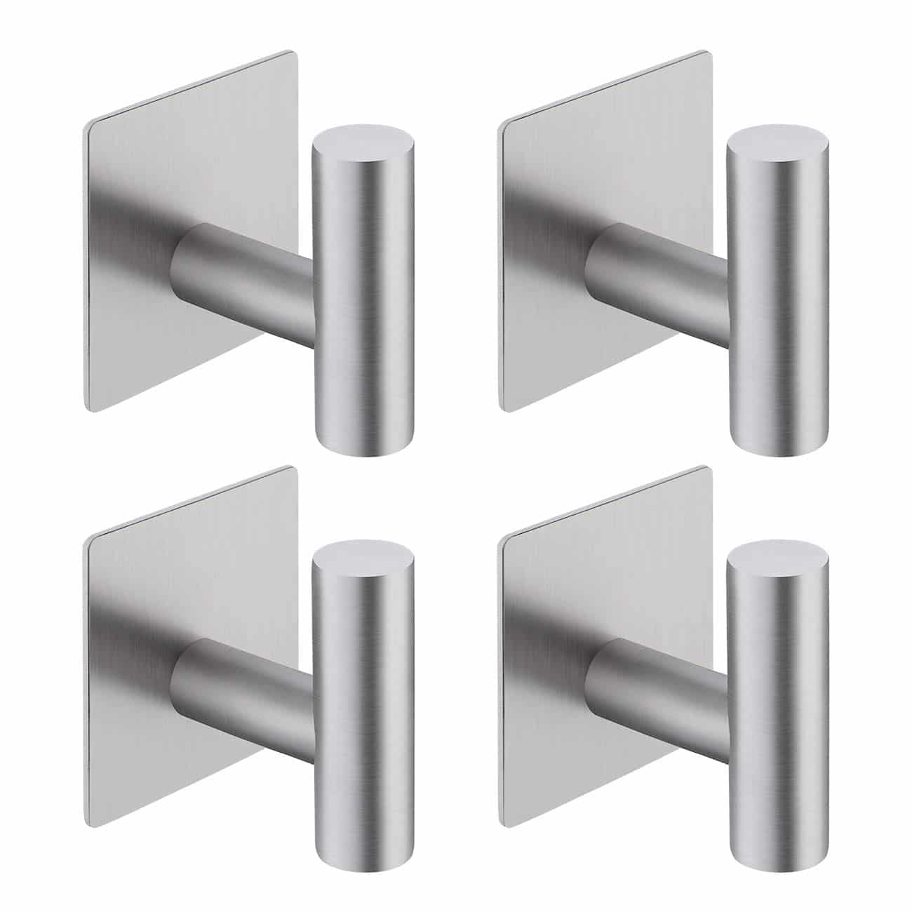 KES Self-Adhesive Bathroom Hooks, 4-Pack