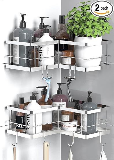 SimpleHouseware Corner Shower Caddy, 2-Pack